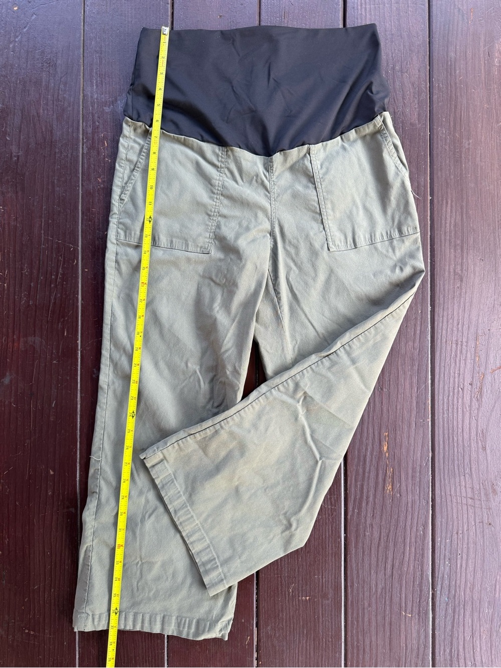 Tribal Olive Green Maternity Pants Size 10 - Picture 2 of 6
